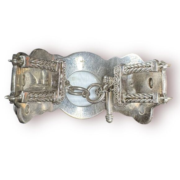 Sajen Carved Welo Opal Moon Cuff Bracelet "Keeper of the Moon" Vintage RARE - Picture 3 of 8